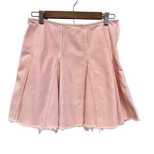 Free People light pink denim pleated mini skirt